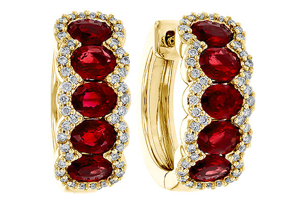 K275-15630: EARRINGS 2.20 TW RUBY 2.45 TGW