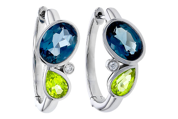 K275-17421: EARRINGS 2.97 SEMI-PREC (PER,LBT) 3.00 TGW