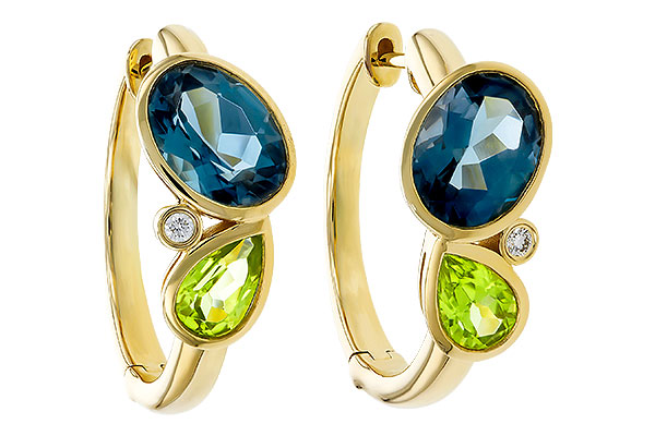 K275-17421: EARRINGS 2.97 SEMI-PREC (PER,LBT) 3.00 TGW