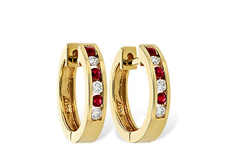 L001-48275: EARRINGS .16 RUBY .26 TGW