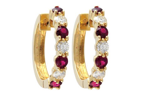 L001-48293: EARRINGS 1.30 RUBY 2.08 TGW