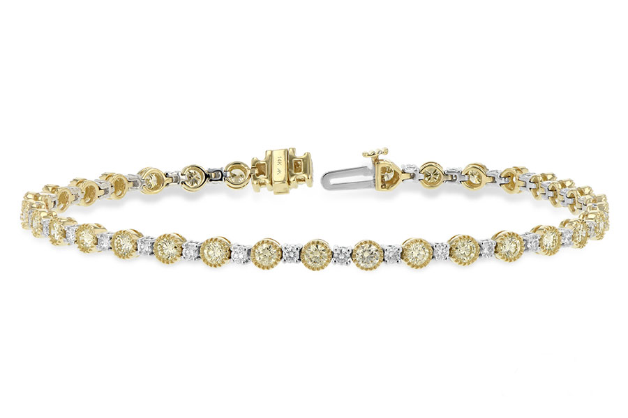L188-81011: BRACELET 2.22 YELLOW DIA 3.04 TW