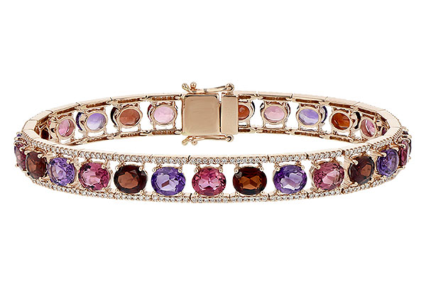 L189-65566: BRACELET 14.94 SEMI PREC (AMY,GT,PT) 15.95 TGW