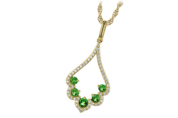 L190-54666: NECK .34 GREEN GARNET .53 TGW