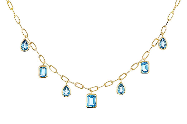 L275-11984: NECKLACE 4.10 TW BLUE TOPAZ (17")