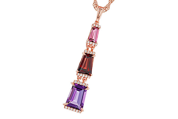 L275-12857: NECKLACE 2.32 SEMI-PREC (PT,GT,AMY) 2.37 TGW