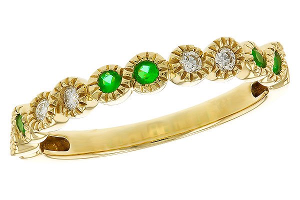 L275-15611: LDS WED RG .11 TW EMERALD .20 TGW