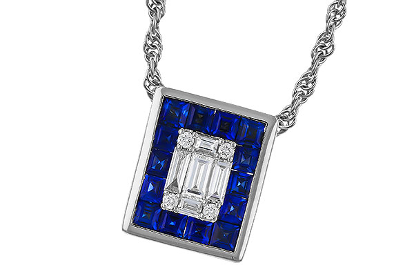 L275-16502: NECKLACE .84 SAPPHIRE TW 1.02 TGW