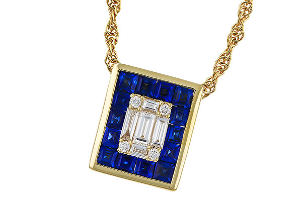 L275-16502: NECKLACE .84 SAPPHIRE TW 1.02 TGW