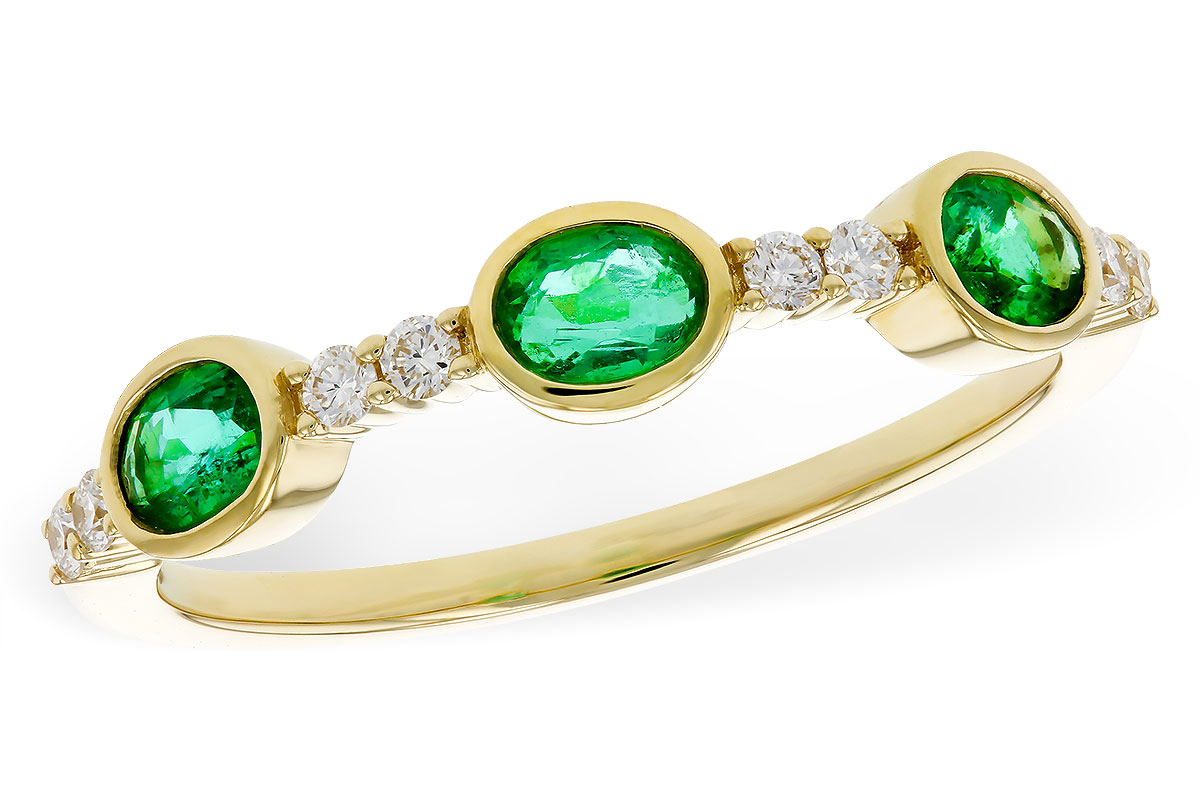 L275-17366: LDS WEDDING RG .46 TW EMERALD .58 TGW