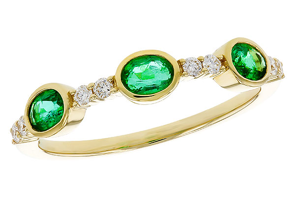 L275-17366: LDS WEDDING RG .46 TW EMERALD .58 TGW