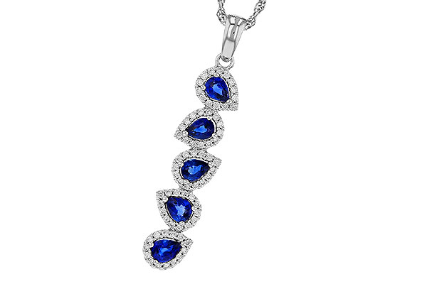 L275-17448: NECKLACE .95 TW SAPPHIRE 1.19 TGW