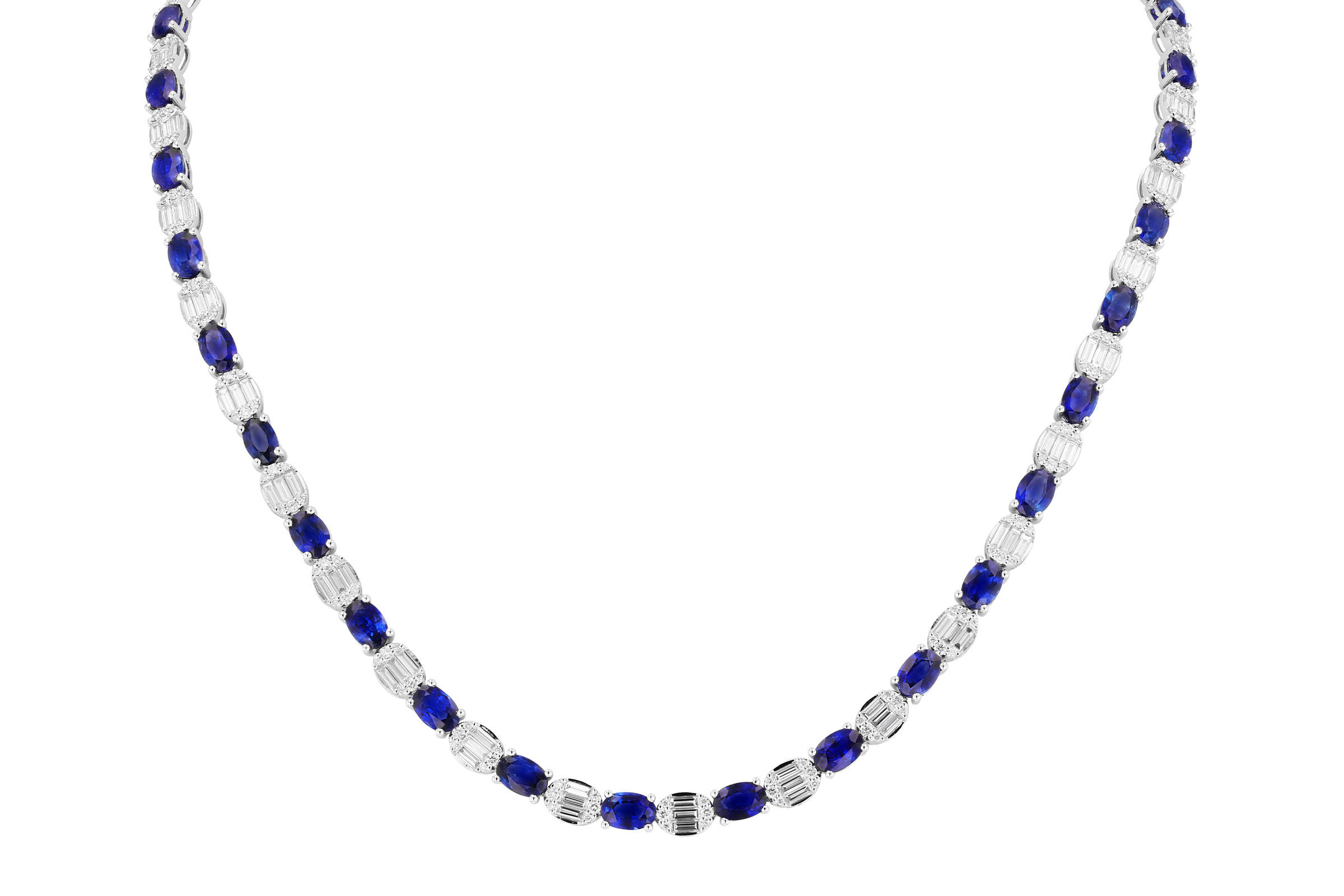 L276-01911: NECKLACE 17.68 TW SAPPHIRE 21.82 TGW (17")