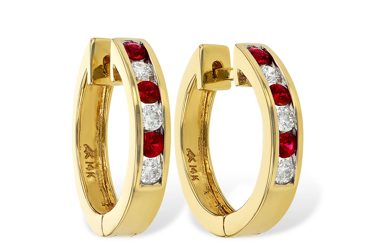 M001-48275: EARRINGS .29 RUBY .50 TGW