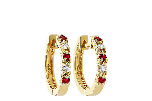 M001-48293: EARRINGS .17 RUBY .26 TGW