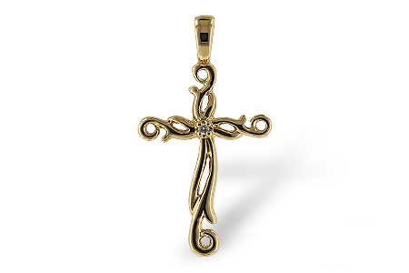 M006-94675: CROSS PENDANT .01 BR