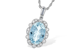 M190-60120: NECKLACE 2.40 AQUA 2.57 TGW (12x8MM AQ)