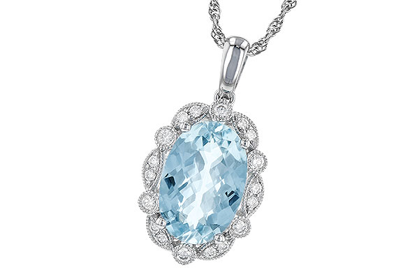 M190-60120: NECKLACE 2.40 AQUA 2.57 TGW (12x8MM AQ)