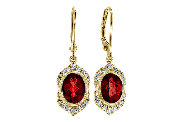 M275-09202: EARRING 3.06 GARNET 3.25 TGW