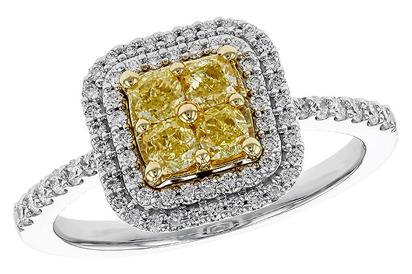 M275-12848: LDS RG .52 FANCY YELLOW DIAMONDS .85 TW