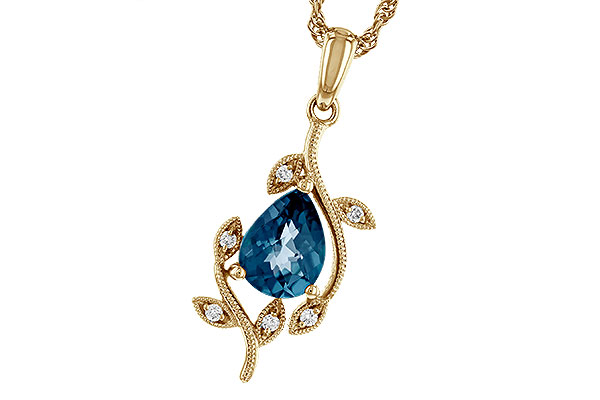 M275-12875: NECK 1.20 LONDON BLUE TOPAZ 1.25 TGW (8x6MM LBT)