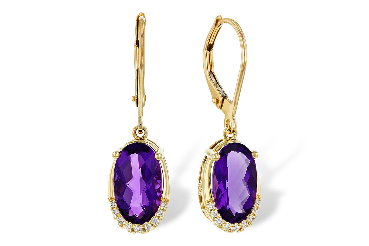M275-16539: EARRINGS 2.70 TW AMETHYST 2.78 TGW (10x6MM OV)