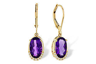 M275-16539: EARRINGS 2.70 TW AMETHYST 2.78 TGW (10x6MM OV)