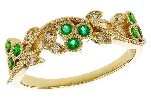 M275-17366: LDS WED RG .17 EMERALD TW .23 TGW
