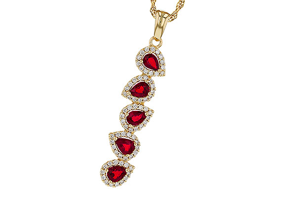 M275-17448: NECKLACE .90 TW RUBY 1.14 TGW